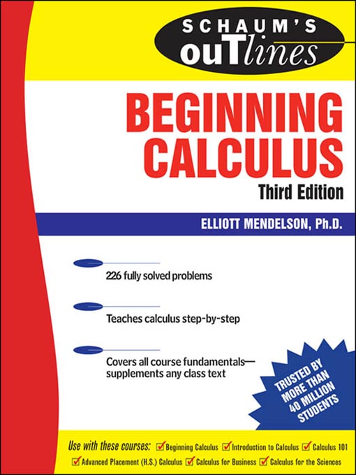 Title details for Beginning Calculus by Elliott Mendelson - Wait list